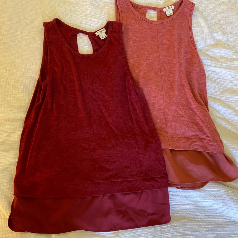 TWO JCrew layered tank tops size XSmall